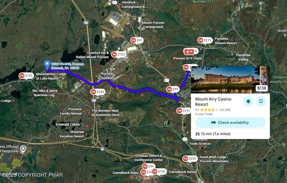 2332 Highway 940 Pocono Summit, PA 18346 - Photo 61 of 65 13 Minutes & 7.6 Miles to Mount Airy Cas