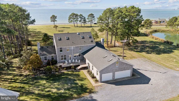 a view of ocean and mountain