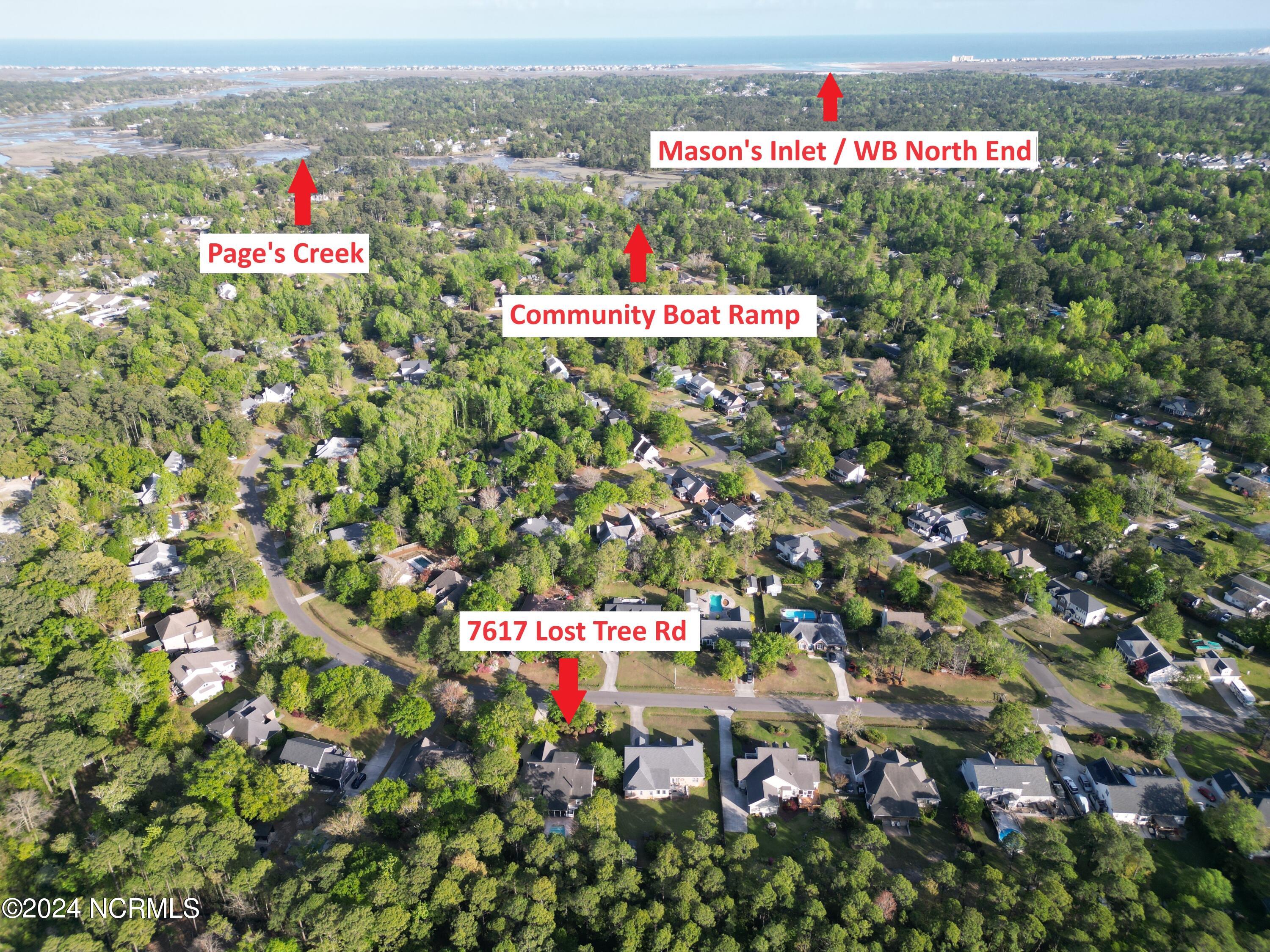 7617 Lost Tree Road Wilmington, NC 28411 - Photo 7 of 50 Aerial showing creek & inlet