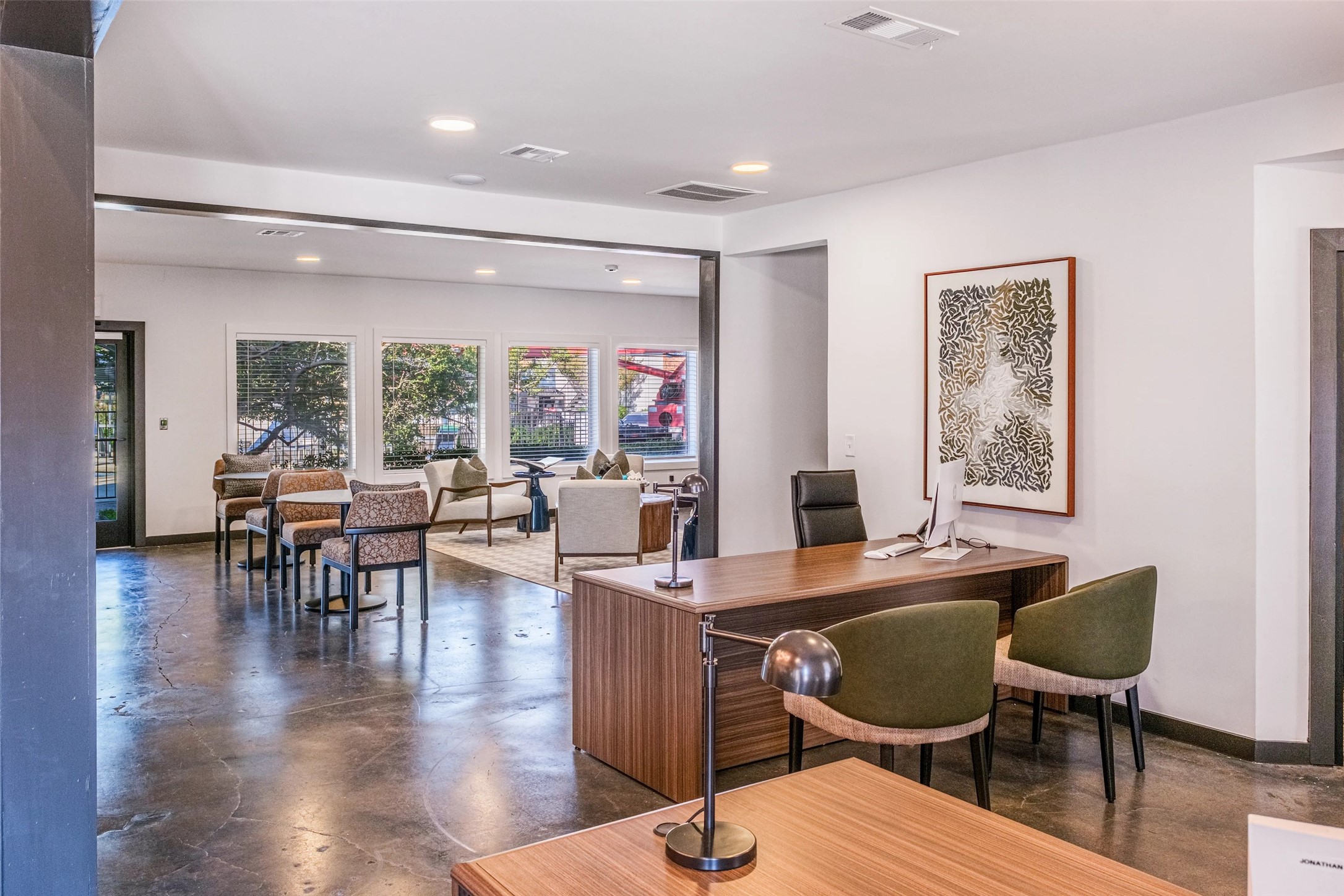 4600 West Pioneer Drive, Unit 13 Irving, TX 75061 - Photo 39 of 48 a workspace with furniture window and wooden floor