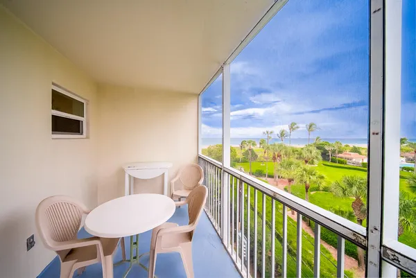 a view of a balcony
