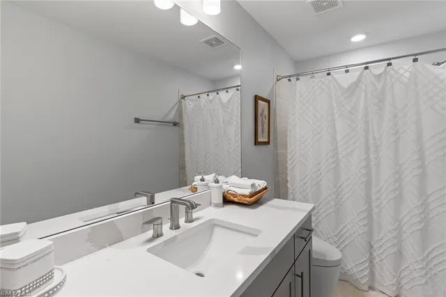 a bathroom with a sink toilet and vanity