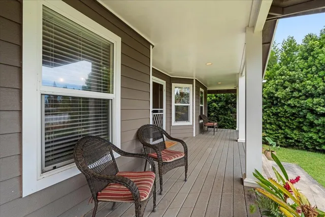 a view of ocean and a building