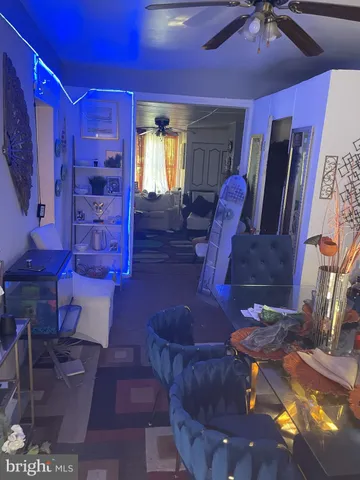 a bathroom with a glass door