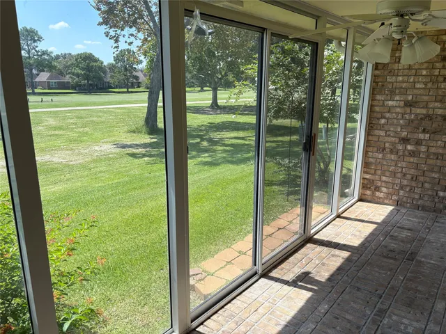 a view of a city from a living room