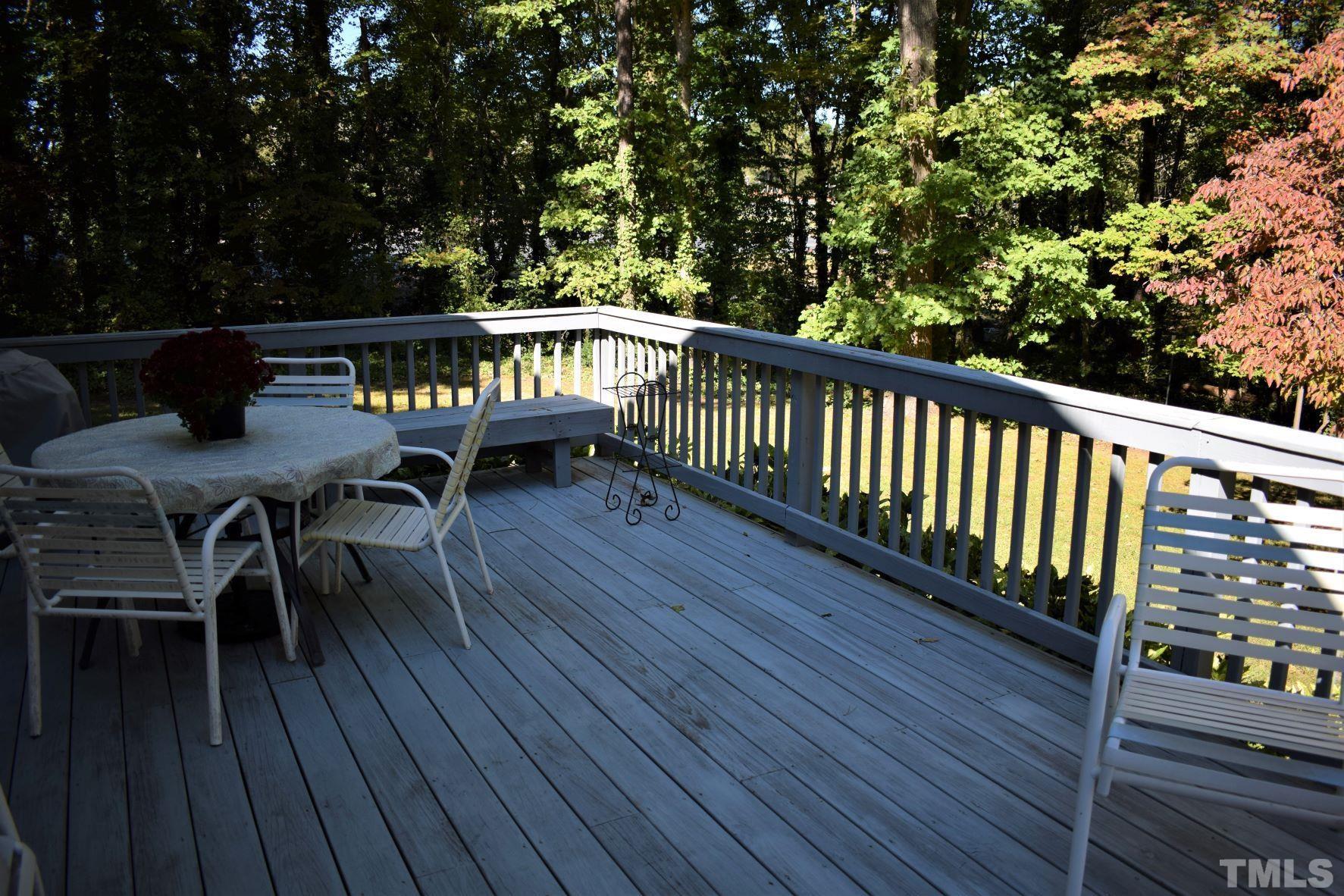 2204 Rangecrest Road Raleigh, NC 27612 - Photo 24 of 28 Deck on back of house, great for entertaining or enjoying a beverage of choice outdoors!