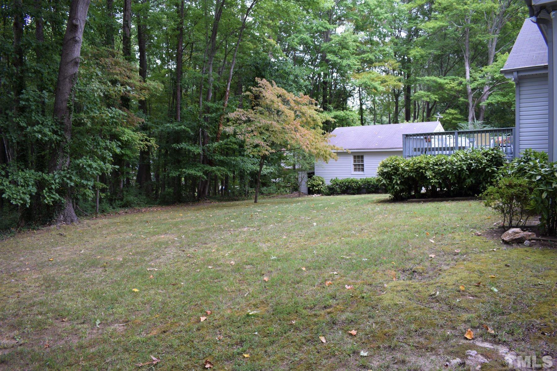 2204 Rangecrest Road Raleigh, NC 27612 - Photo 28 of 28 Back Yard with Detached Garage