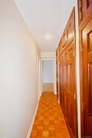 a view of a hallway with a entryway
