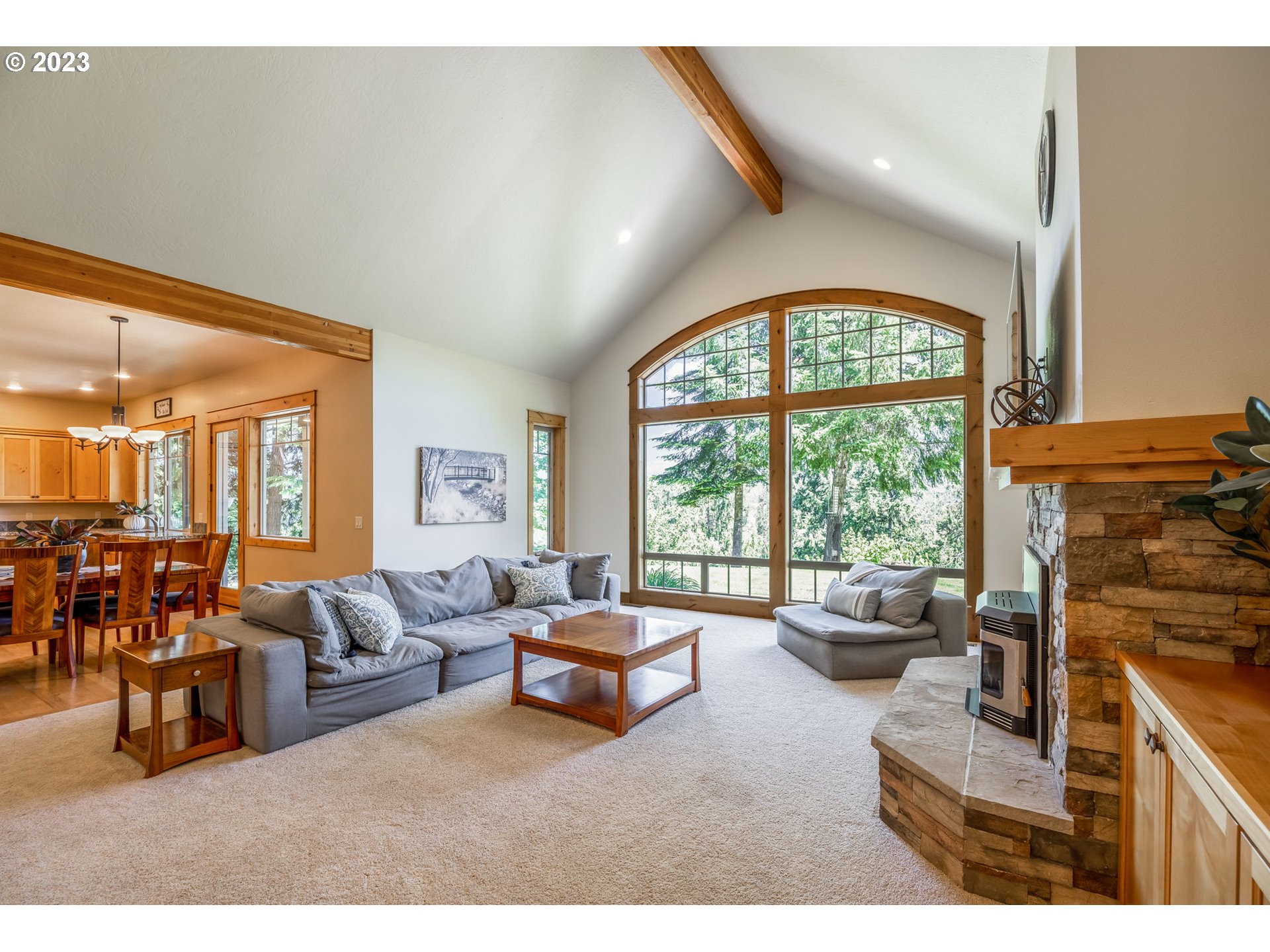 40091 Deerhorn Road Springfield, OR 97478 - Photo 8 of 46 a living room with furniture and a fireplace