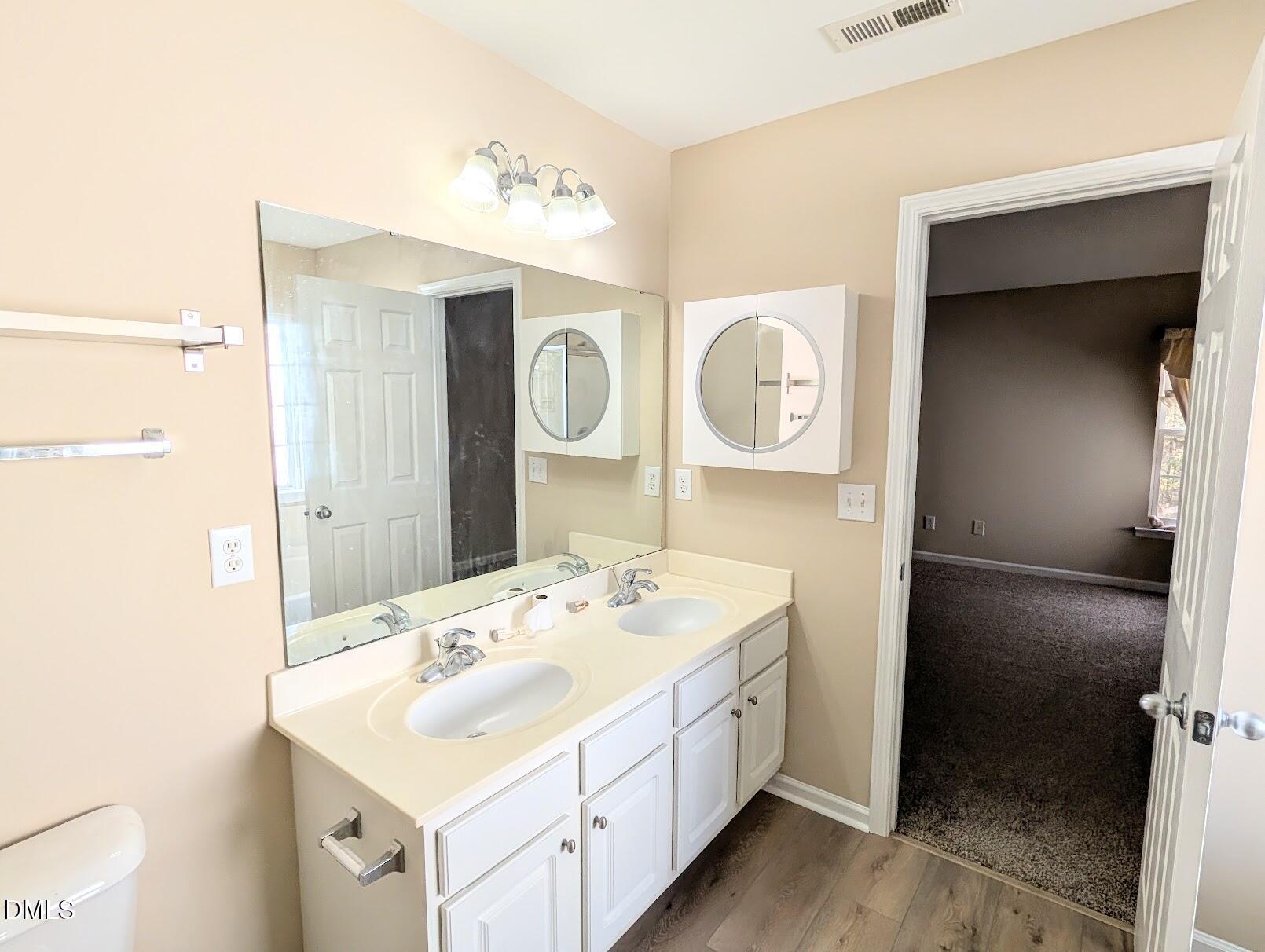 314 Ashburn Lane Durham, NC 27703 - Photo 29 of 40 a bathroom with a sink vanity and a mirror
