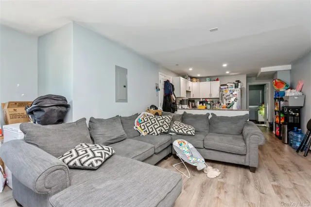 a living room with furniture and a couch