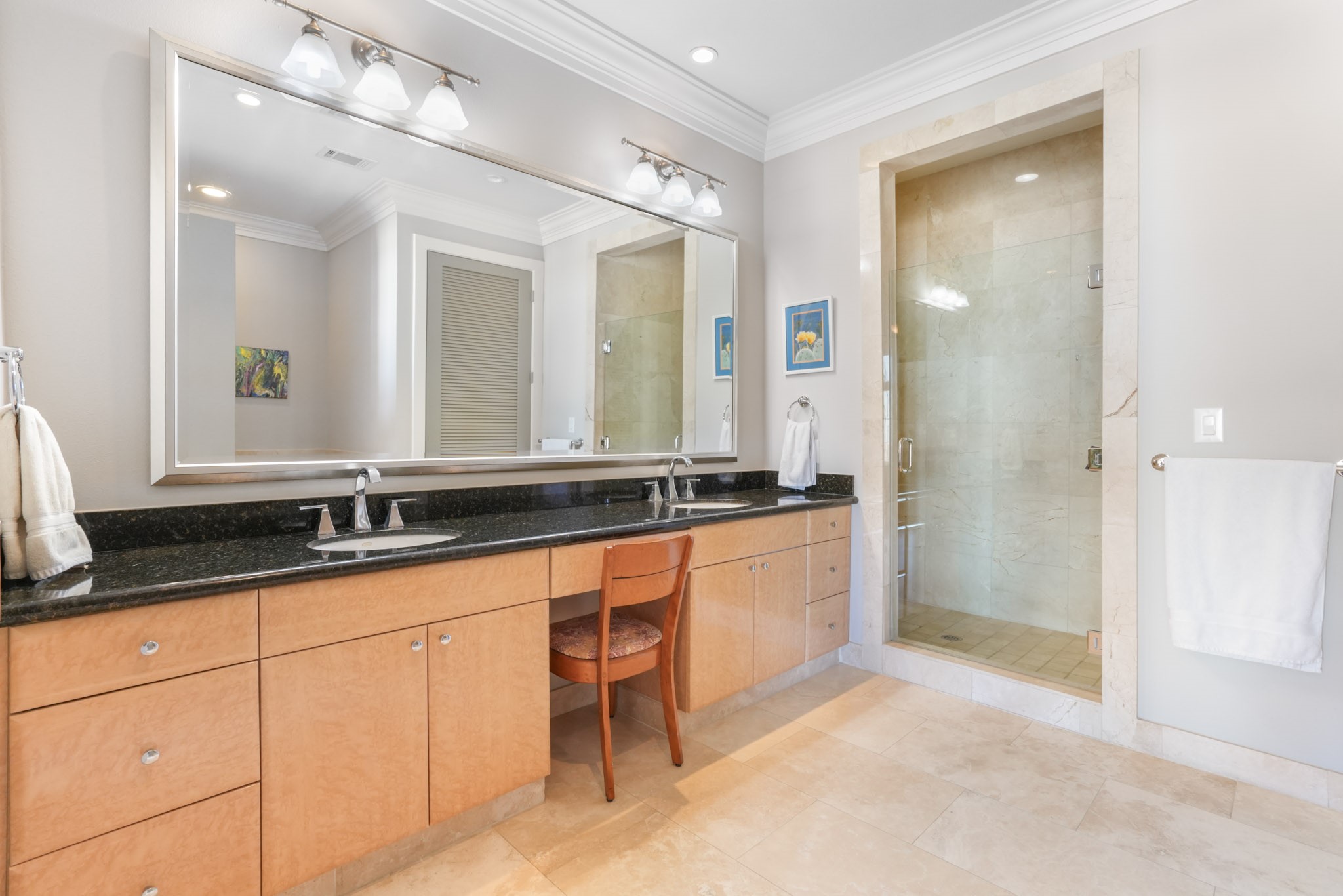 3388 Sage Road, Unit 2102 Houston, TX 77056 - Photo 15 of 21 a spacious bathroom with a granite countertop sink mirror and a