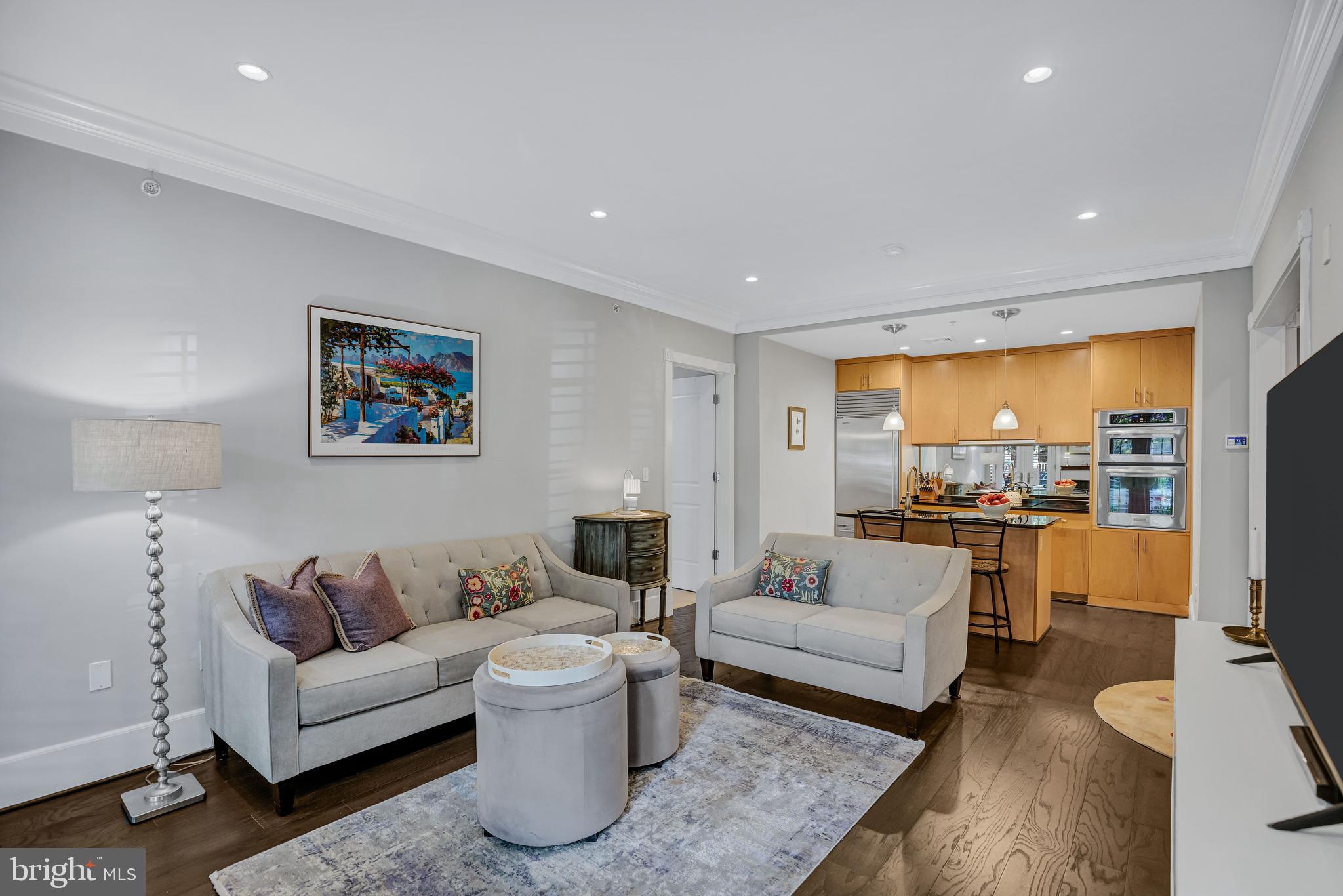 910 Powhatan Street, Unit 104N Alexandria, VA 22314 - Photo 13 of 60 a living room with furniture and a flat screen tv