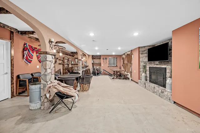 a view of a room with chairs