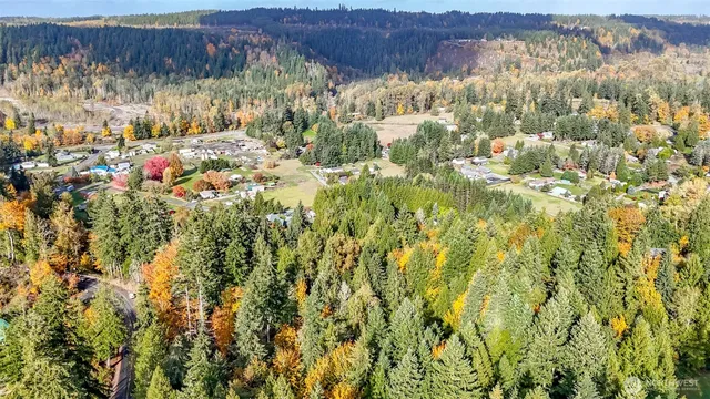 a view of a city and mountain view