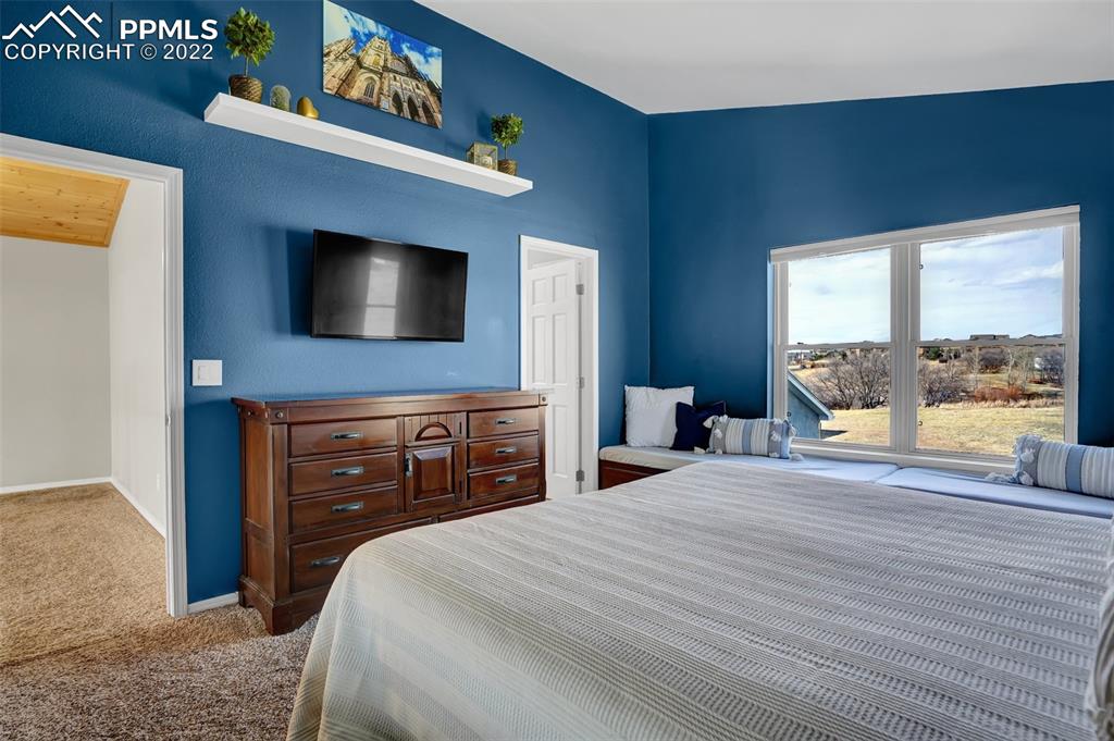 545 Struthers Loop Colorado Springs, CO 80921 - Photo 24 of 44 a bedroom with a bed and a television