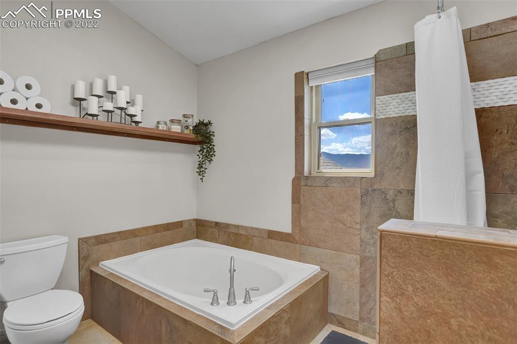 545 Struthers Loop Colorado Springs, CO 80921 - Photo 27 of 44 a bathroom with a sink a toilet and bathtub