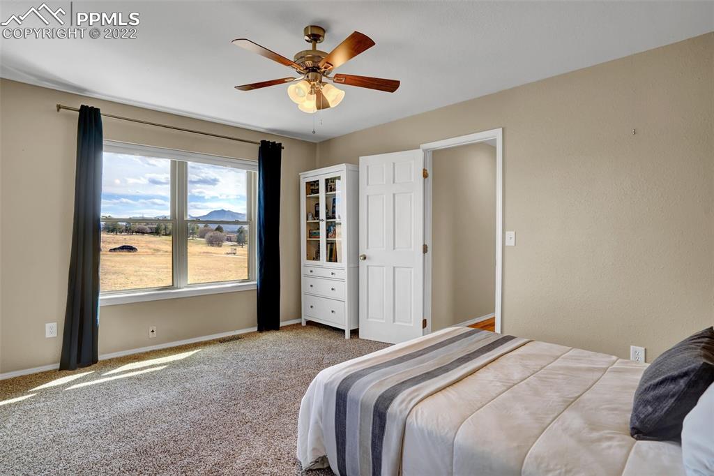 545 Struthers Loop Colorado Springs, CO 80921 - Photo 32 of 44 a bedroom with a large bed and a window