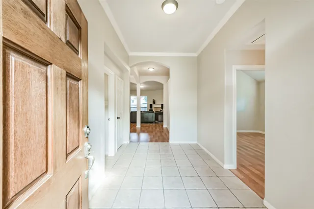 a front view of a house with a door