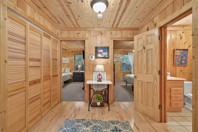 a living room with furniture