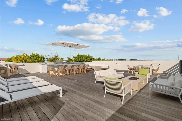 a terrace view with seating space