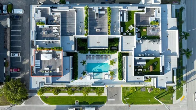 a view of water house with a swimming pool