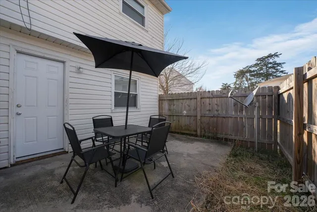 a table and chairs in patio