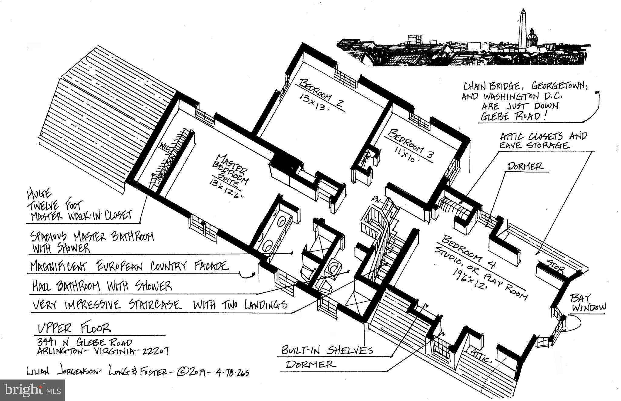 3441 North Glebe Road Arlington, VA 22207 - Photo 40 of 41 Upper Level Floor Plan