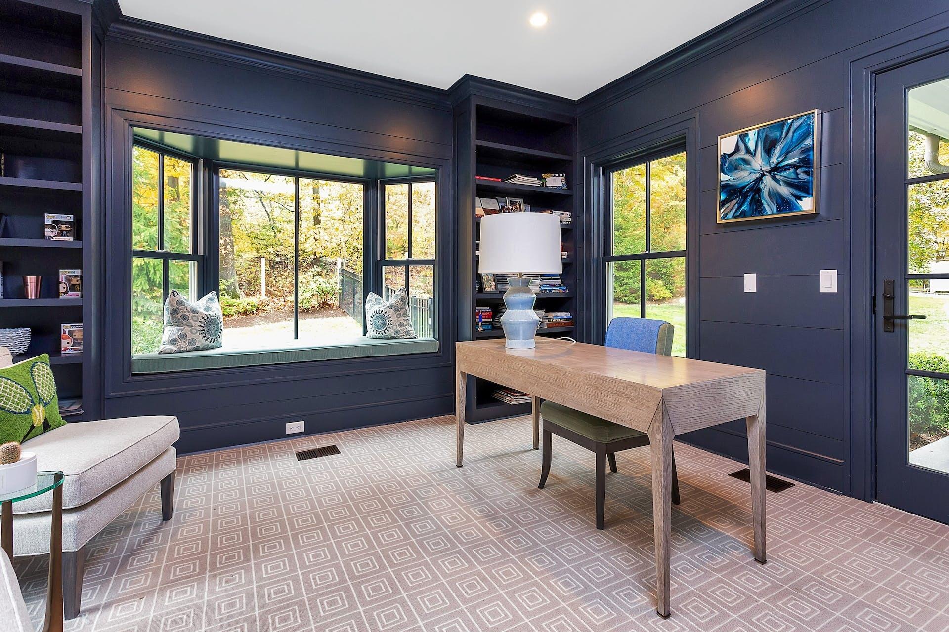 75 Parish Road New Canaan, CT 06840 - Photo 10 of 38 a view of a workspace with furniture and a window