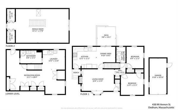 $799,000 | 438 Mt Vernon Street, Dedham, MA 02026