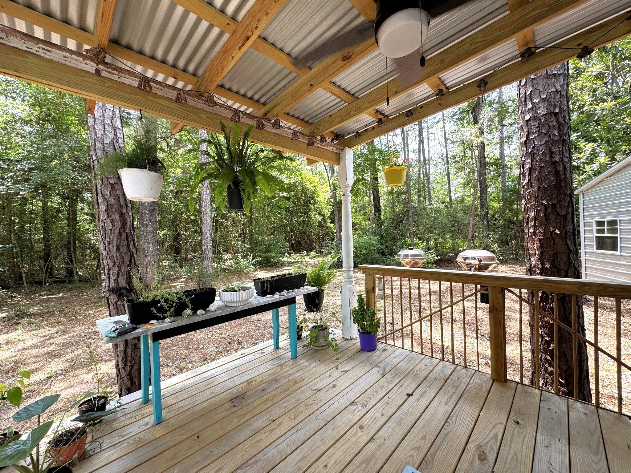 331 County Road 3240 Colmesneil, TX 75938 - Photo 26 of 50 a porch with wooden floor in front of a house
