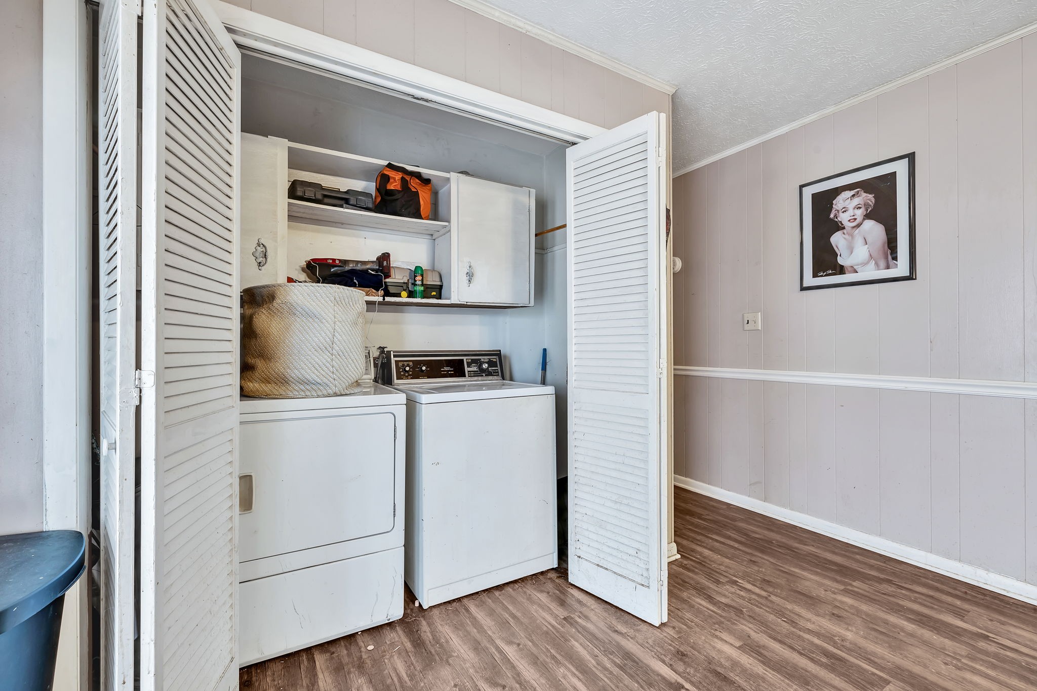 109 Cardinal Road Dickson, TN 37055 - Photo 26 of 49 a workspace with wooden floor washer and dryer