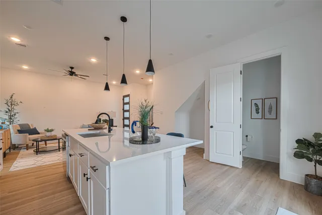 a living room with furniture