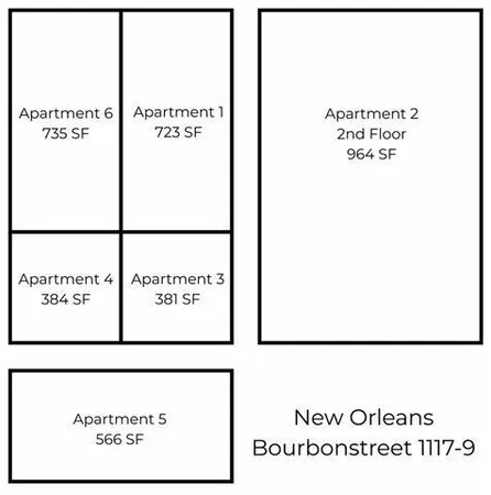 $1,950 | 1117 Bourbon Street, Unit 2, New Orleans, LA 70116