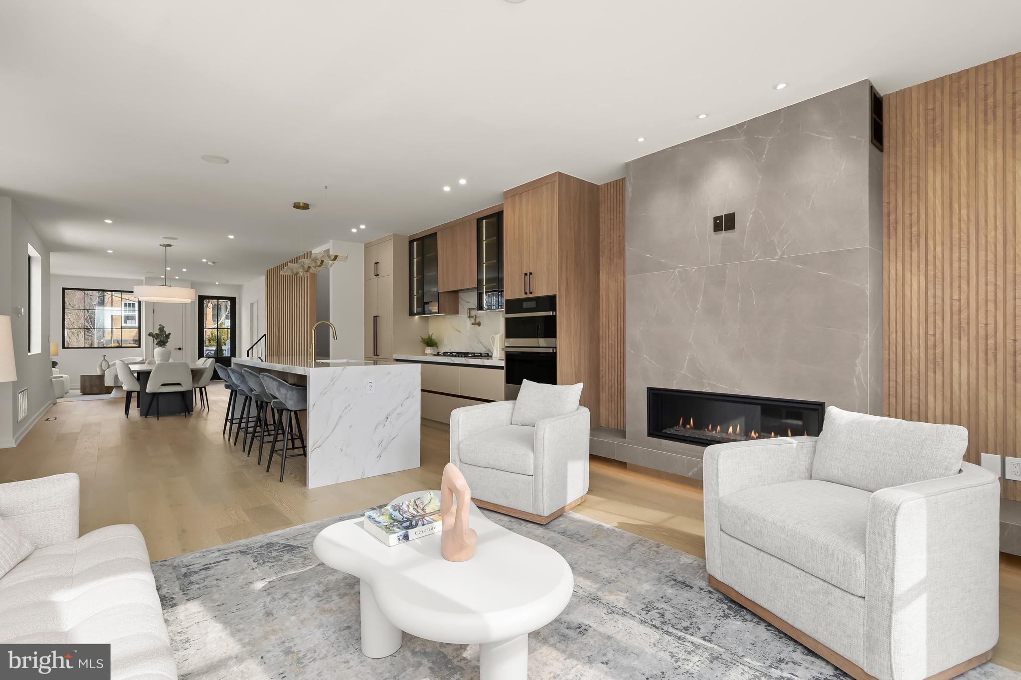 3554 T Street Northwest Washington, DC 20007 - Photo 17 of 54 Family room with fireplace and quartz surround
