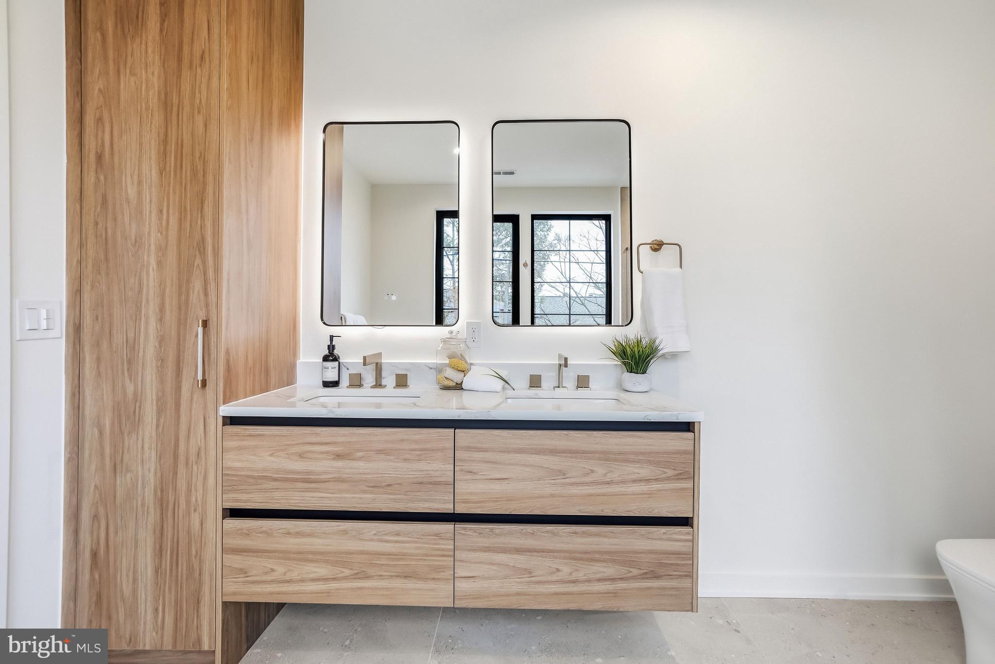 3554 T Street Northwest Washington, DC 20007 - Photo 23 of 54 Primary bath with dual custom European vanities