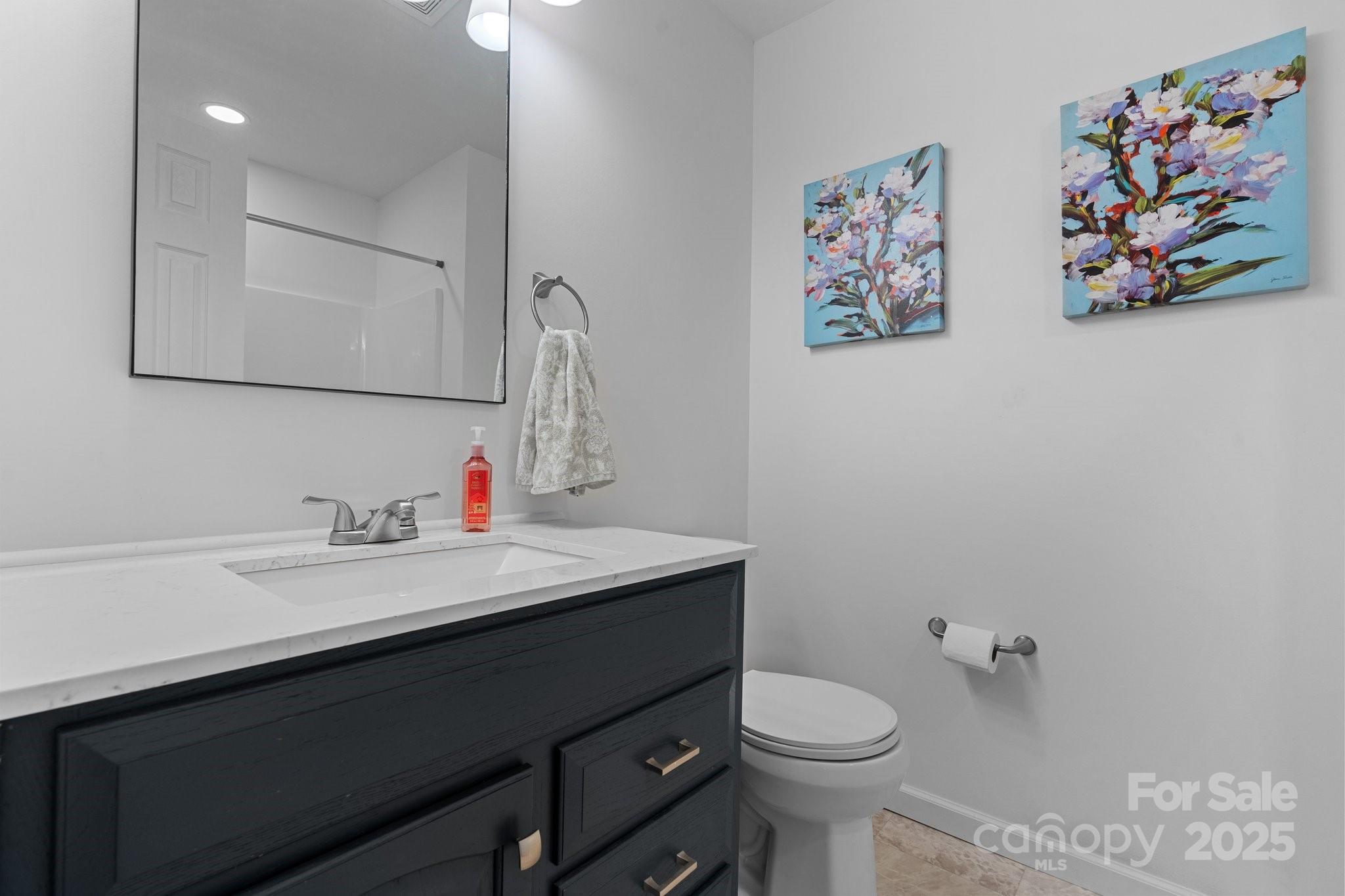 2473 Israel Chapel Road Connelly Springs, NC 28612 - Photo 12 of 37 a bathroom with a sink vanity and a toilet