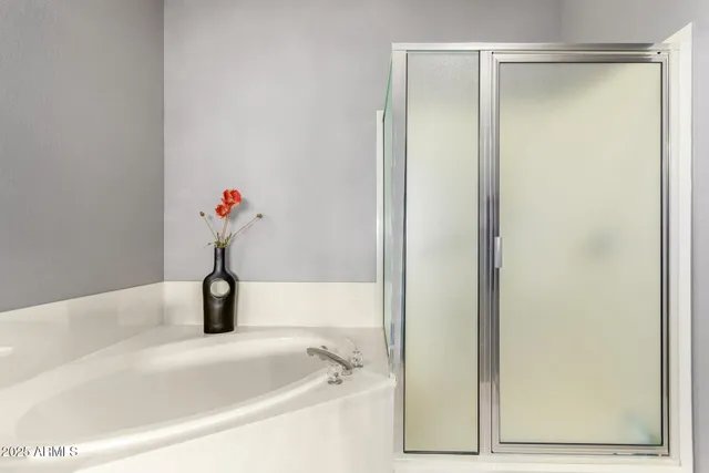 a bathroom with a tub