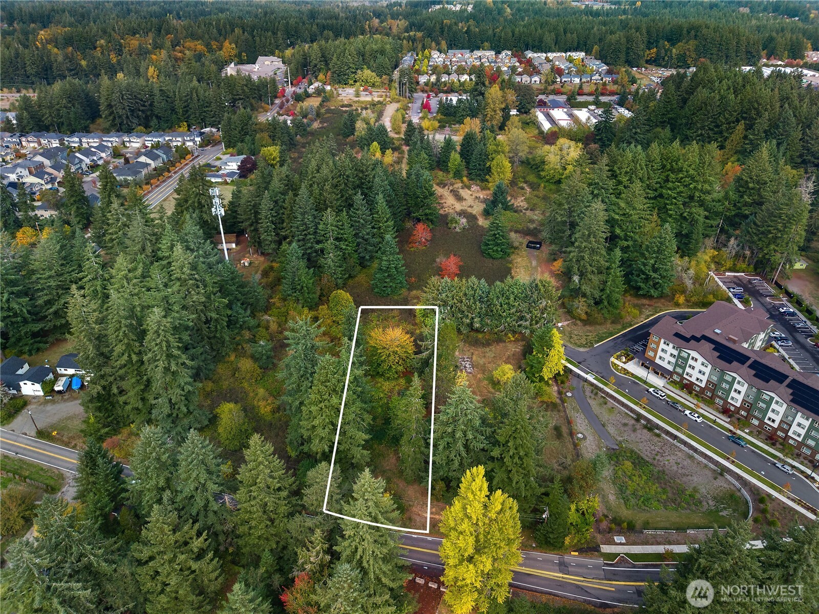 an aerial view of multiple house