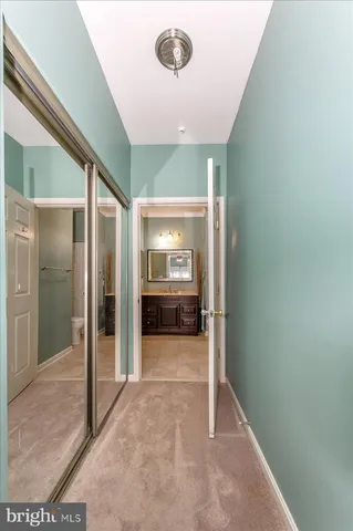 a view of a room with racks on the wall