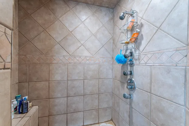 a bathroom with a shower