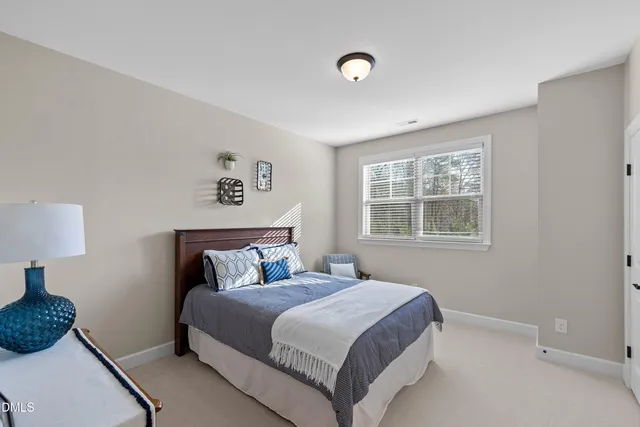 a view of a lake with a yard