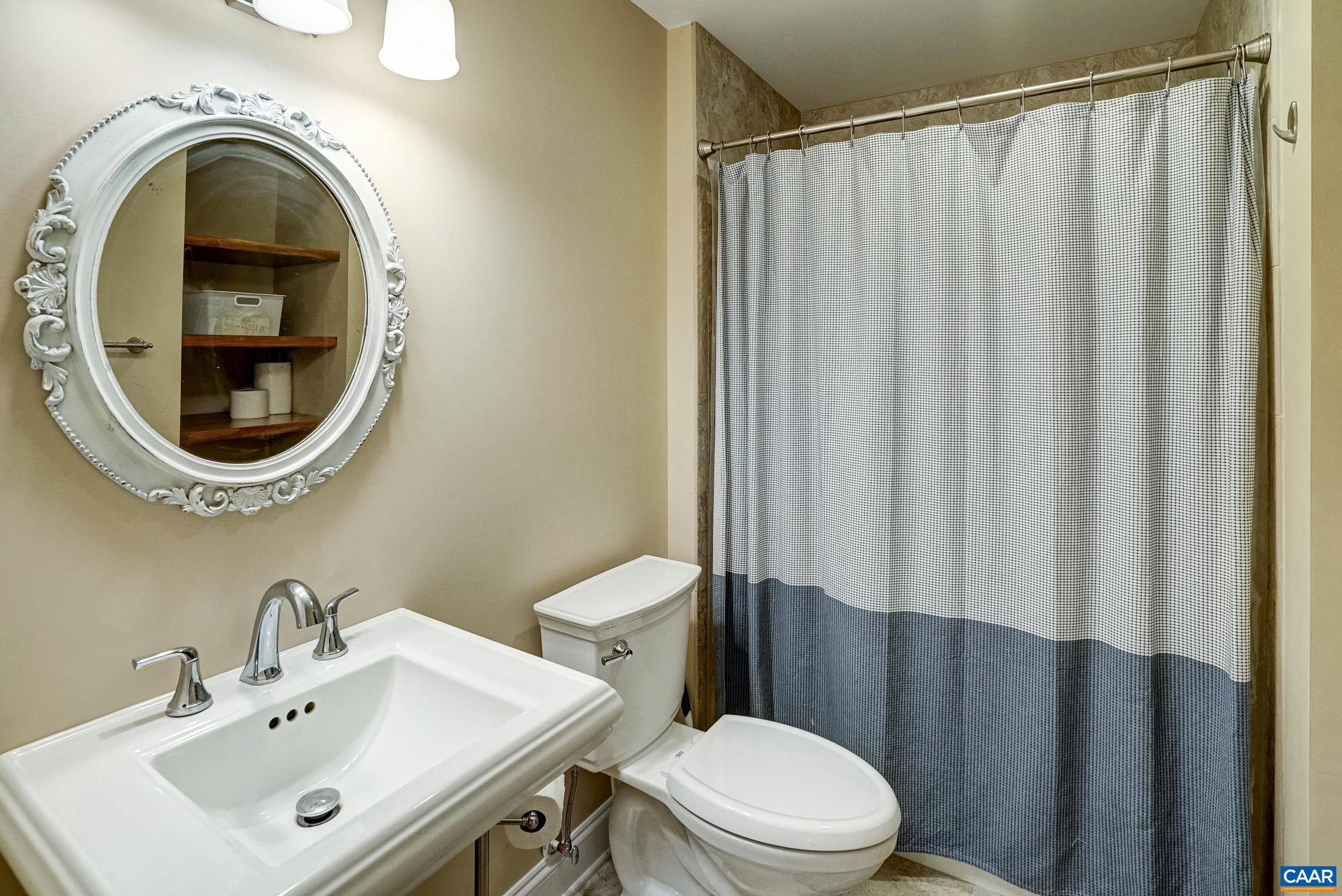 7652 Birchwood Hill Road Crozet, VA 22932 - Photo 50 of 64 a bathroom with a sink a mirror a toilet and a mirror