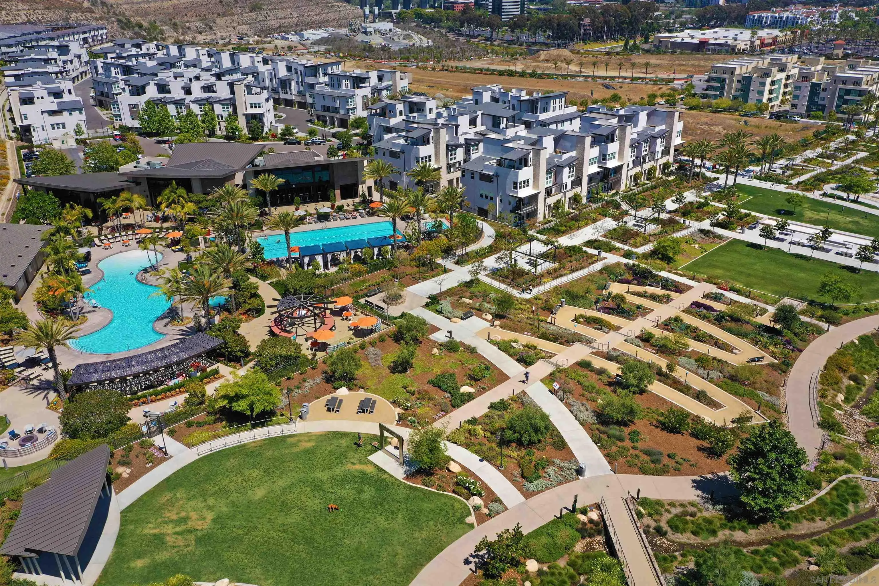 7834 Inception Way San Diego, CA 92108 - Photo 60 of 62 an aerial view of residential building and lake