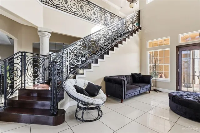 a living room with furniture