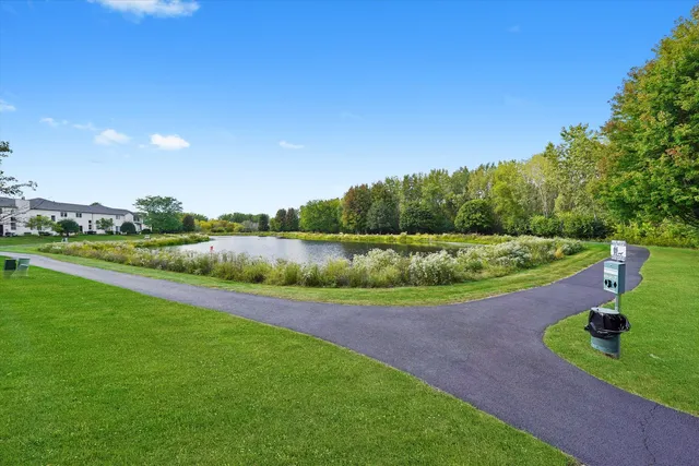 a view of a big yard with a garden