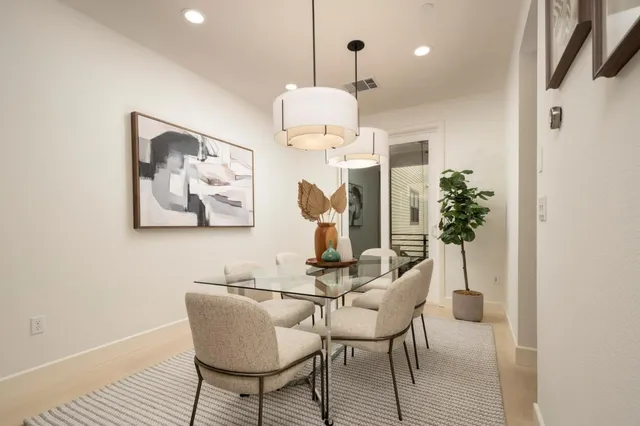 a view of a room with table and chair