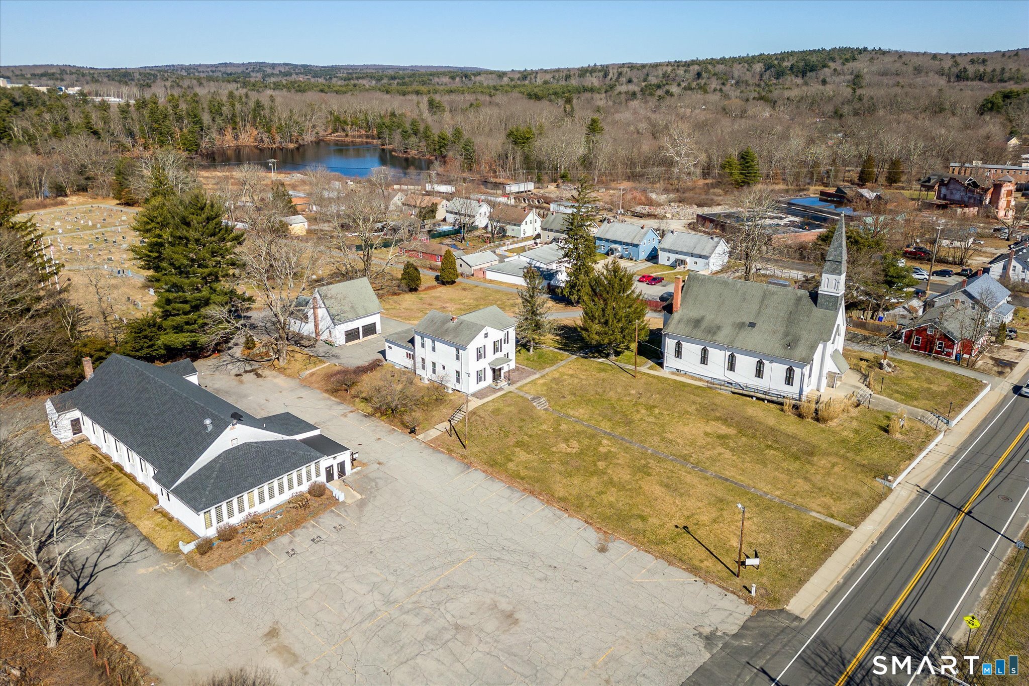 350 Hartford Pike Killingly, CT 06241 - Photo 25 of 32 an aerial view of residential houses with outdoor space