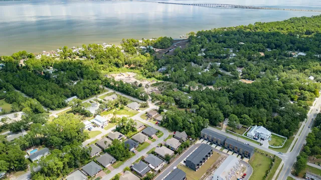 a view of a lake with a house