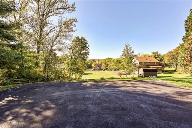 a view of a yard with an trees